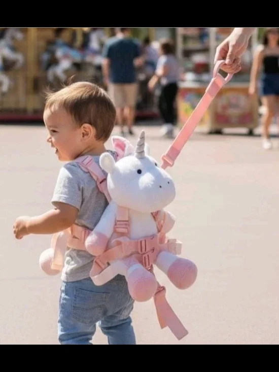 Travel Bug Toddler Safety Harness Unicorn Backpack - Pink and White - Picture 2 of 8